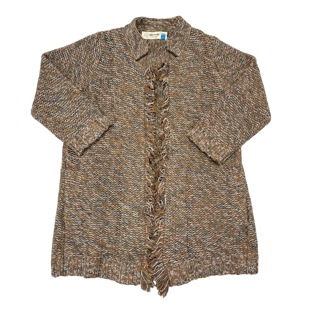 Sparrow Cardigan Sweater Womens Size Small Mandarin Collar Boho Earthy Cozy Chic